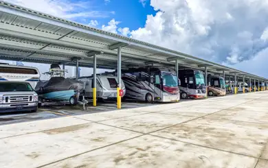 image of covered outdoor storage parking spaces for car self storage and other vehicle self storage